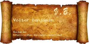 Volter Benjámin névjegykártya